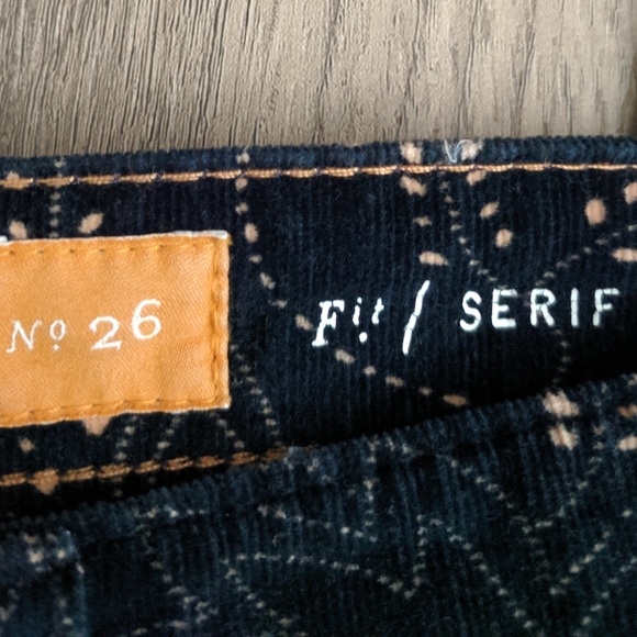 Pilcro + Letterpress Navy Printed Serif Cords 26 - Picture 6 of 8